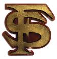 Metal collegiate wall art.