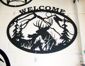 Metal wildlife welcome signs by plasma designs.
