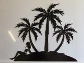Palm tree scene with sexy girl.