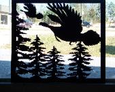 wild turkeys flying wall art.