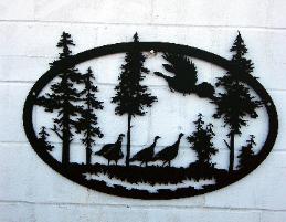 Wild turkey metal art.